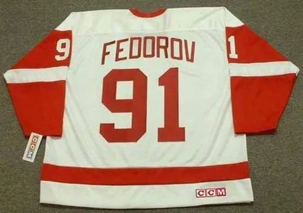 SERGEI FEDOROV Detroit Red Wings 2002 Home CCM Throwback NHL Hockey Jersey 