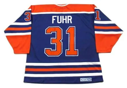 GRANT FUHR Edmonton Oilers 1987 CCM Vintage Throwback Away NHL Hockey Jersey 