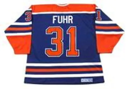 GRANT FUHR Edmonton Oilers 1987 CCM Vintage Throwback Away NHL Hockey Jersey 