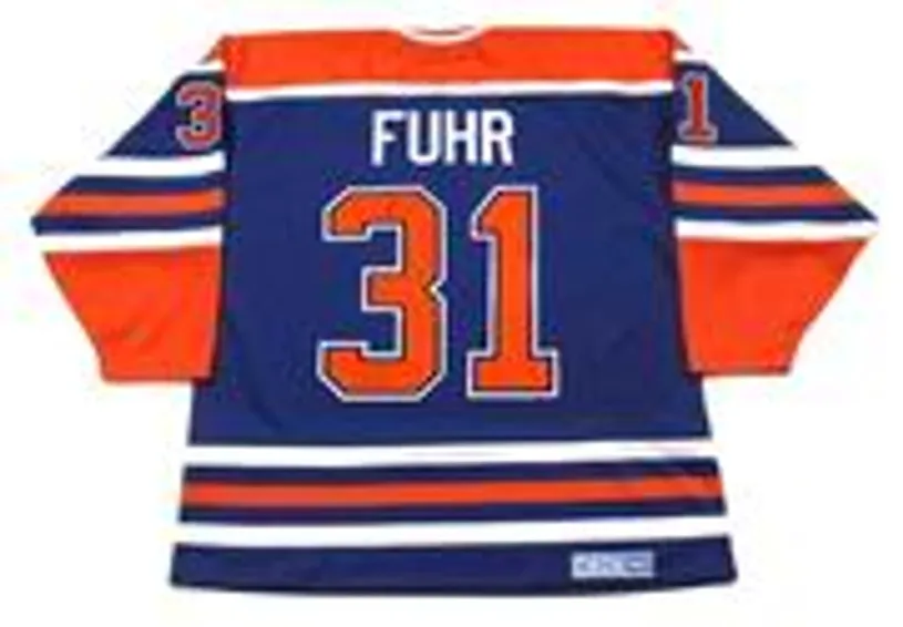 GRANT FUHR Edmonton Oilers 1987 CCM Vintage Throwback Away NHL Hockey Jersey 