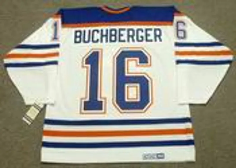 KELLY BUCHBERGER Edmonton Oilers 1990 CCM Vintage Throwback Home NHL Jersey 