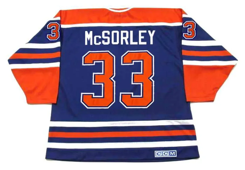 MARTY McSORLEY Edmonton Oilers 1987 CCM Vintage Away NHL Hockey Jersey 
