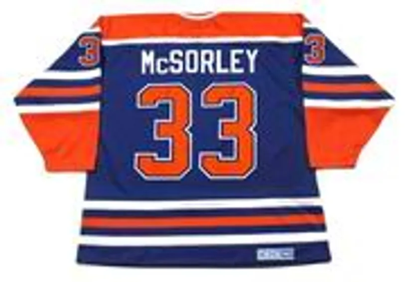 MARTY McSORLEY Edmonton Oilers 1987 CCM Vintage Away NHL Hockey Jersey 