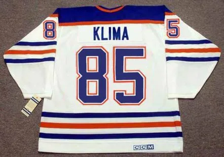 PETR KLIMA Edmonton Oilers 1990 Home CCM NHL Vintage Throwback Jersey 