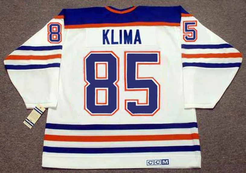 PETR KLIMA Edmonton Oilers 1990 Home CCM NHL Vintage Throwback Jersey 