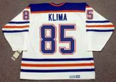 PETR KLIMA Edmonton Oilers 1990 Home CCM NHL Vintage Throwback Jersey 