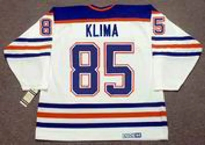PETR KLIMA Edmonton Oilers 1990 Home CCM NHL Vintage Throwback Jersey 