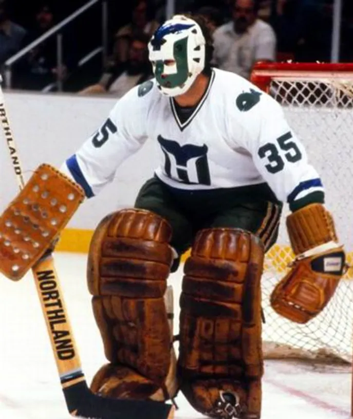 JOHN GARRETT Hartford Whalers 1979 Home CCM NHL Vintage Throwback Jersey 