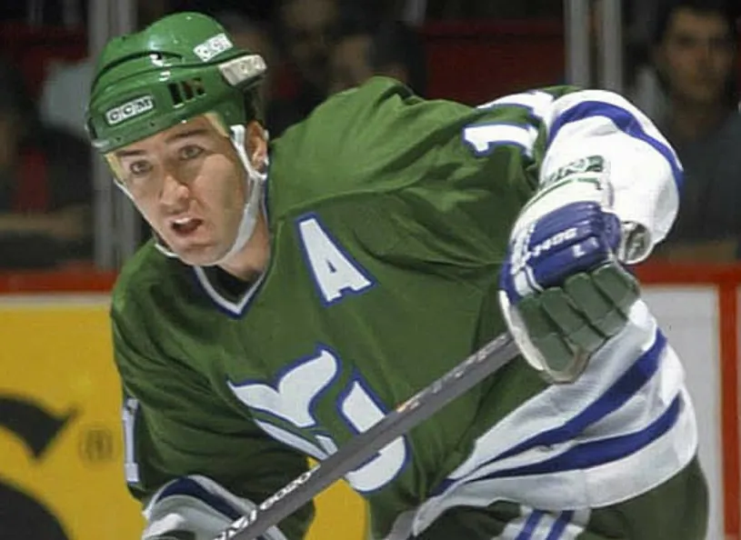 KEVIN DINEEN Hartford Whalers 1986 Away CCM NHL Vintage Throwback Jersey 