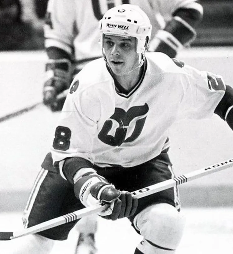 PIERRE LAROUCHE Hartford Whalers 1981 Home CCM NHL Vintage Throwback Jersey 