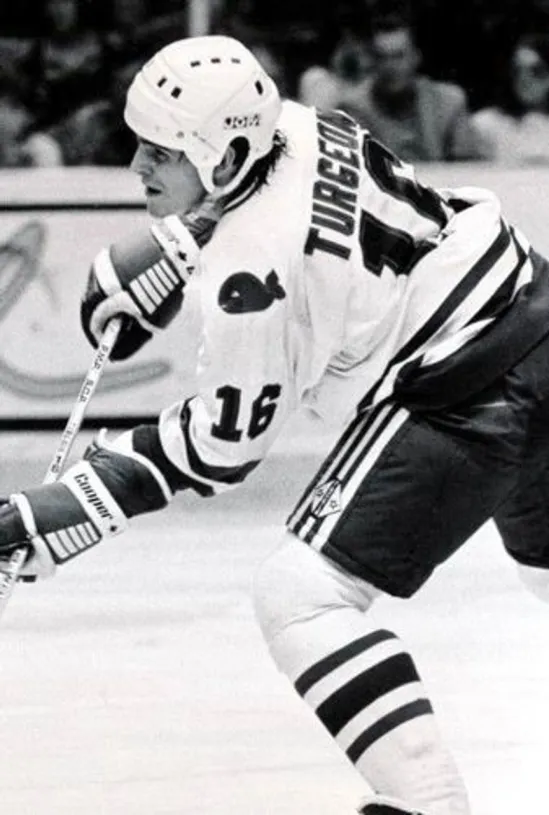 SYLVAIN TURGEON Hartford Whalers 1984 Home CCM NHL Vintage Throwback Jersey 