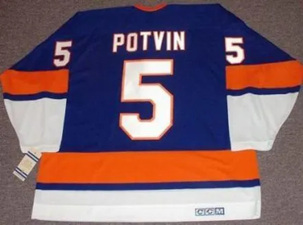 DENIS POTVIN New York Islanders “Rookie” 1973 CCM Vintage Throwback Hockey Jersey 