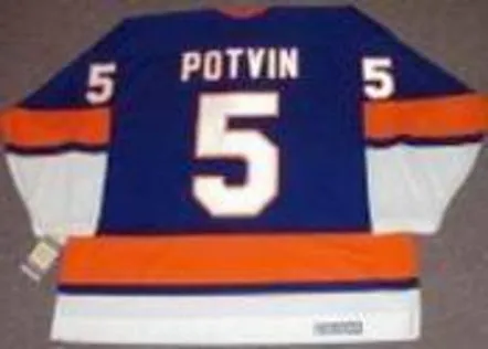 DENIS POTVIN New York Islanders “Rookie” 1973 CCM Vintage Throwback Hockey Jersey 