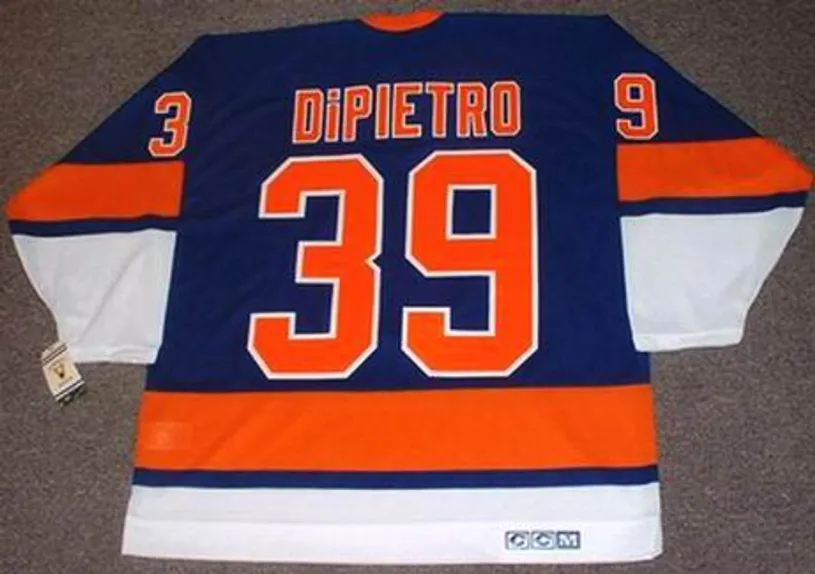 RICK DiPIETRO New York Islanders 1970’s CCM Vintage Throwback Away Hockey Jersey 
