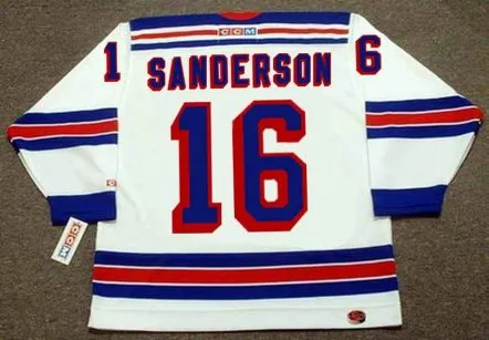 DEREK SANDERSON New York Rangers 1975 CCM Throwback Home Hockey Jersey 