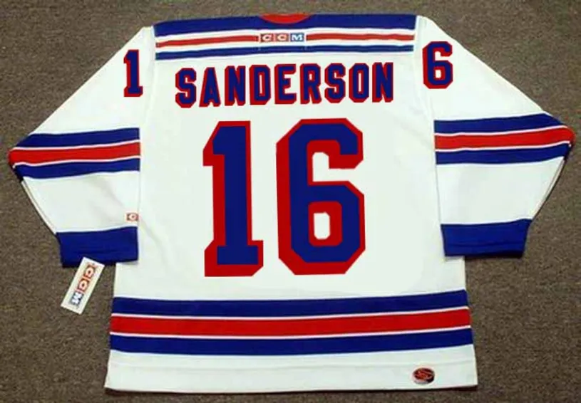 DEREK SANDERSON New York Rangers 1975 CCM Throwback Home Hockey Jersey 