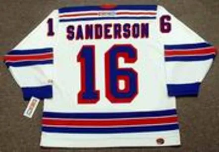 DEREK SANDERSON New York Rangers 1975 CCM Throwback Home Hockey Jersey 