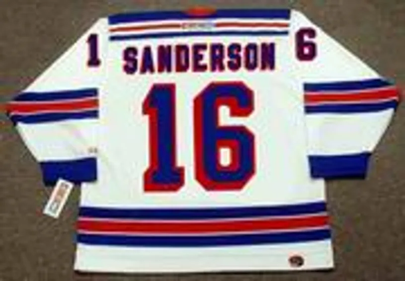 DEREK SANDERSON New York Rangers 1975 CCM Throwback Home Hockey Jersey 