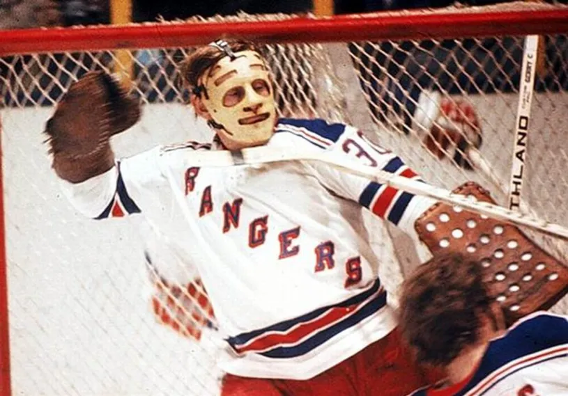 GILLES VILLEMURE New York Rangers 1972 Home CCM Throwback NHL Hockey Jersey 