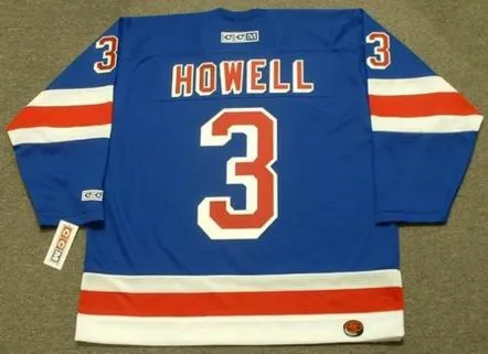 HARRY HOWELL New York Rangers 1960’s CCM Throwback Hockey Jersey 