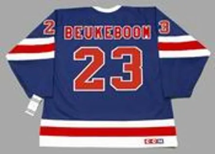 JEFF BEUKEBOOM New York Rangers 1991 CCM Vintage Throwback NHL Hockey Jersey 