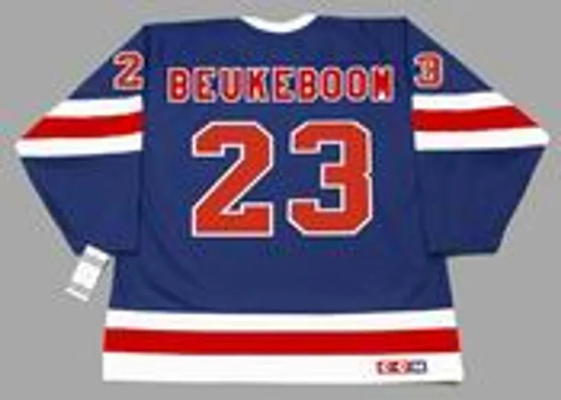 JEFF BEUKEBOOM New York Rangers 1991 CCM Vintage Throwback NHL Hockey Jersey 