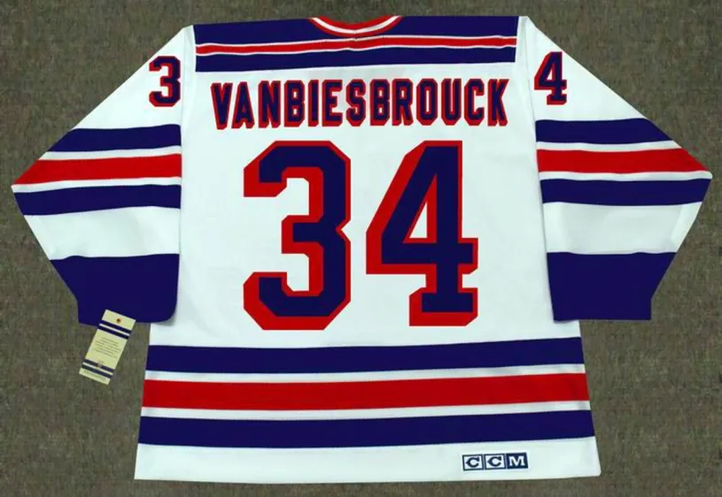 JOHN VANBIESBROUCK New York Rangers 1985 CCM Vintage Home NHL Hockey Jersey 
