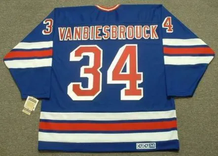 JOHN VANBIESBROUCK New York Rangers 1985 CCM Vintage Throwback NHL Hockey Jersey 