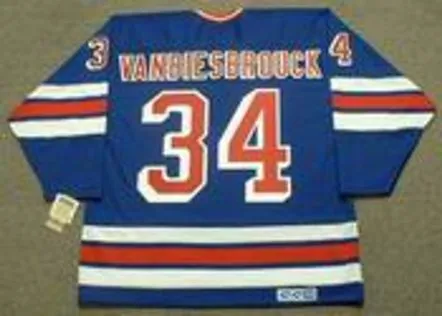 JOHN VANBIESBROUCK New York Rangers 1985 CCM Vintage Throwback NHL Hockey Jersey 