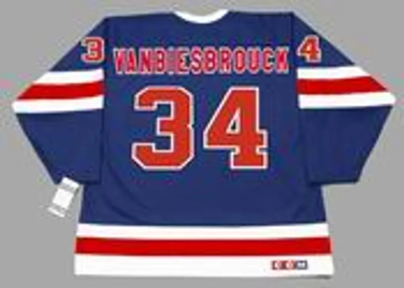 JOHN VANBIESBROUCK New York Rangers 1991 CCM Vintage NHL Hockey Jersey 