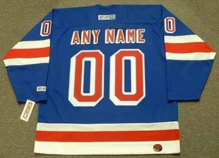 NEW YORK RANGERS 1970’s CCM Throwback Away Jersey Customized “Any Name & Number(s)” 