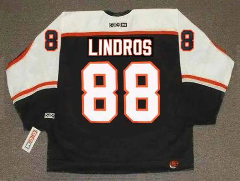 ERIC LINDROS Philadelphia Flyers 1998 CCM Throwback NHL Hockey Jersey 