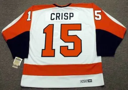 TERRY CRISP Philadelphia Flyers 1974 CCM Vintage Throwback Home NHL Jersey 