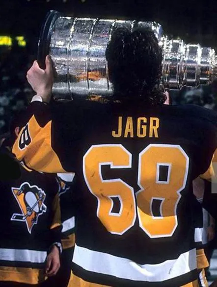 JAROMIR JAGR Pittsburgh Penguins 1992 CCM Vintage Away NHL Hockey Jersey 