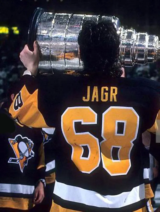 JAROMIR JAGR Pittsburgh Penguins 1992 CCM Vintage Away NHL Hockey Jersey 