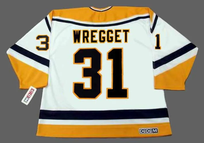 KEN WREGGET Pittsburgh Penguins 1996 CCM Throwback Home NHL Jersey 