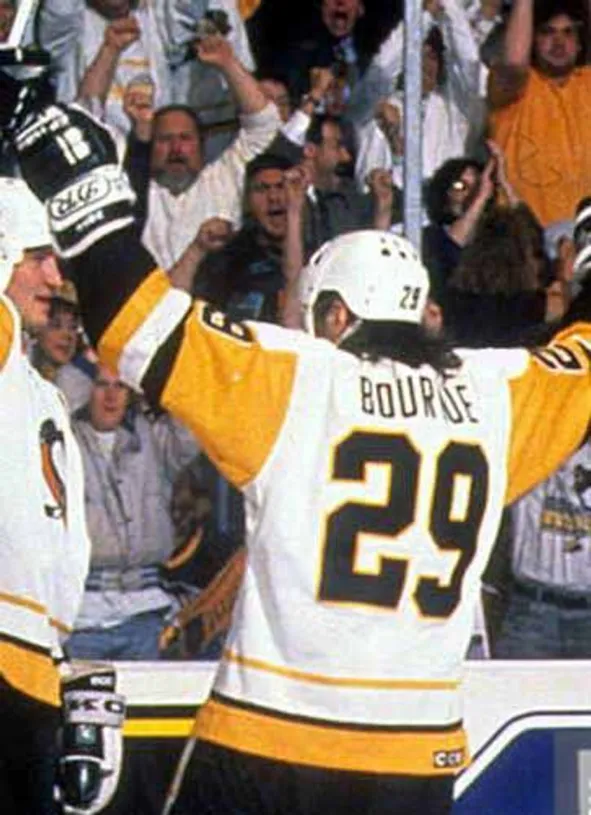 PHIL BOURQUE Pittsburgh Penguins 1992 CCM Vintage Home NHL Hockey Jersey 