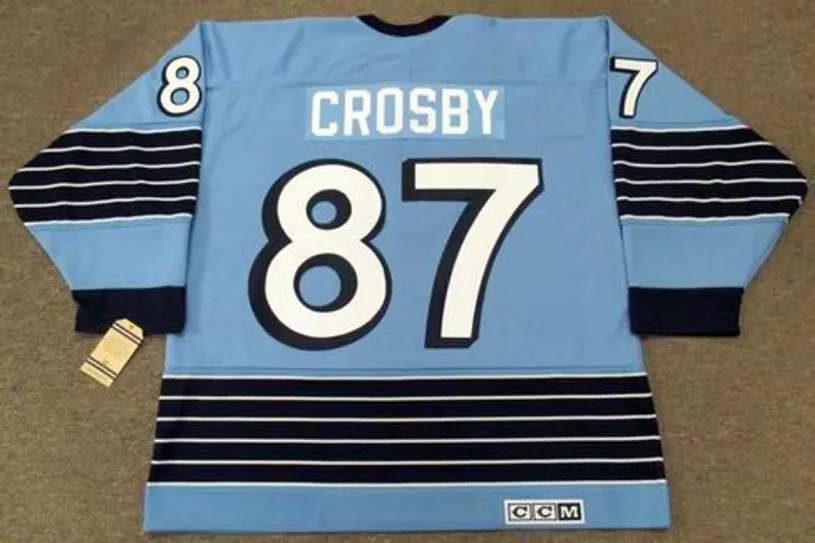 SIDNEY CROSBY Pittsburgh Penguins 1967 CCM Vintage Home NHL Hockey Jersey 