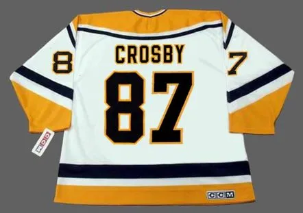 SIDNEY CROSBY Pittsburgh Penguins 1990’s CCM Throwback Home NHL Jersey 