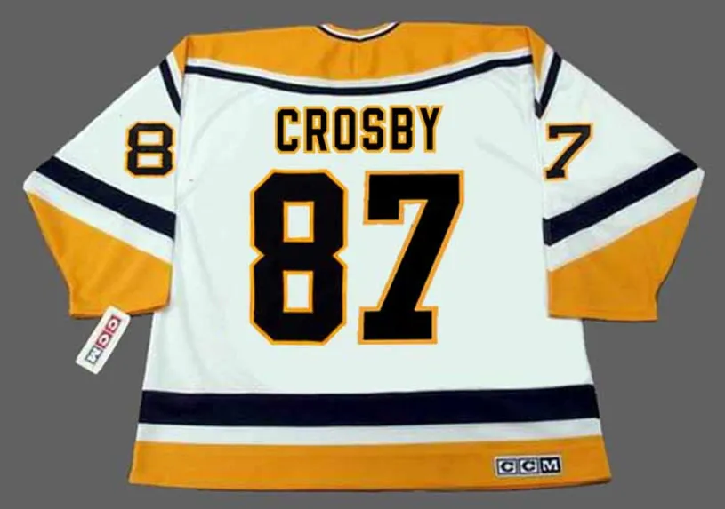 SIDNEY CROSBY Pittsburgh Penguins 1990’s CCM Throwback Home NHL Jersey 