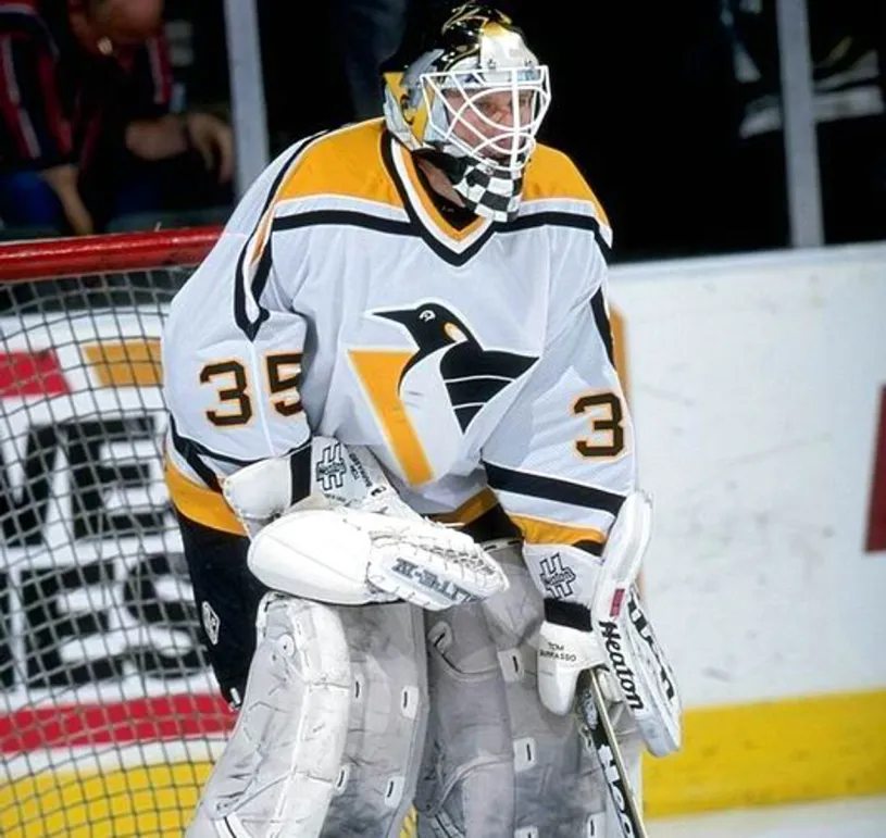 TOM BARRASSO Pittsburgh Penguins 1996 CCM Throwback Home NHL Jersey 