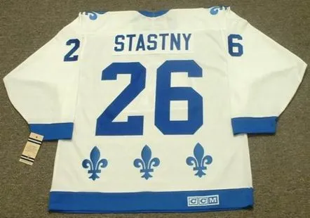 PETER STASTNY Quebec Nordiques 1988 CCM Vintage Throwback Home Hockey Jersey 