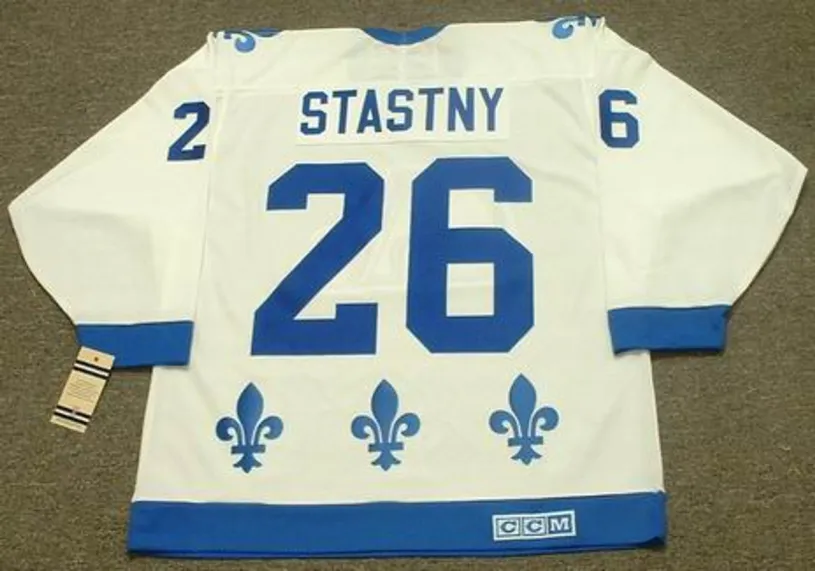 PETER STASTNY Quebec Nordiques 1988 CCM Vintage Throwback Home Hockey Jersey 