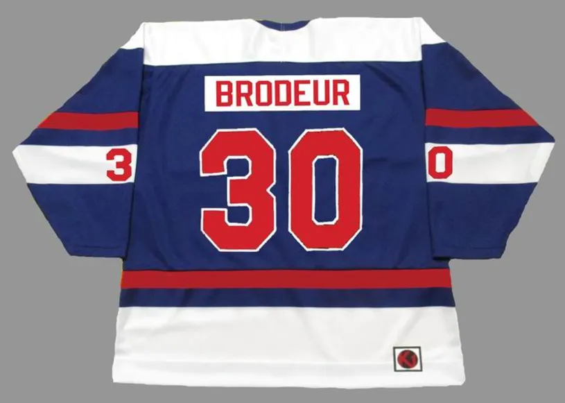 RICHARD BRODEUR Quebec Nordiques 1974 WHA Throwback Hockey Jersey 