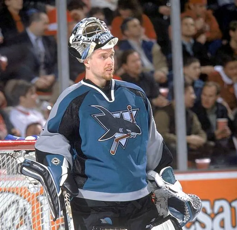 MIIKKA KIPRUSOFF San Jose Sharks 2001 CCM Throwback NHL Home Hockey Jersey 