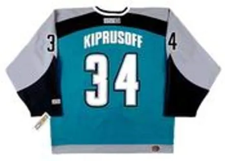MIIKKA KIPRUSOFF San Jose Sharks 2001 CCM Throwback NHL Home Hockey Jersey 