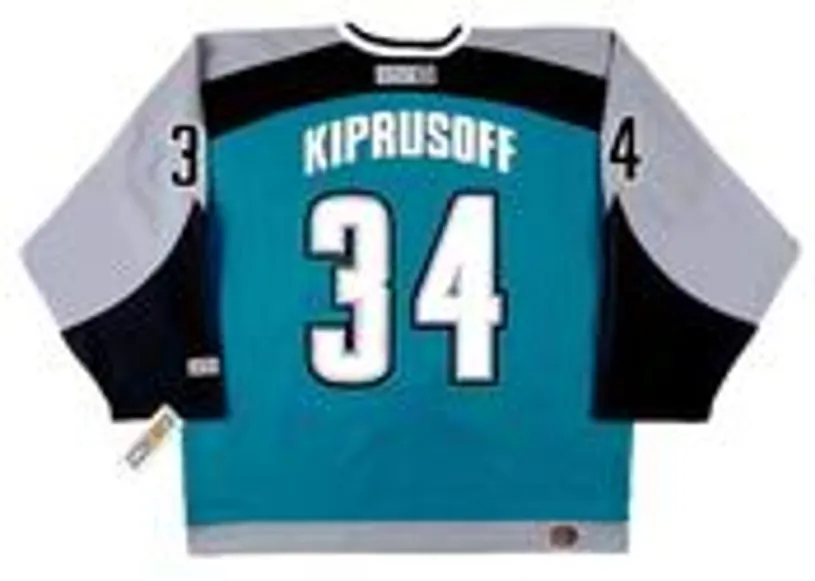 MIIKKA KIPRUSOFF San Jose Sharks 2001 CCM Throwback NHL Home Hockey Jersey 