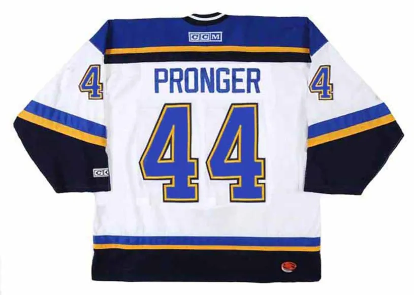 CHRIS PRONGER St. Louis Blues 2001 CCM Throwback Home NHL Hockey Jersey 