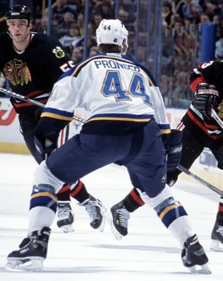 CHRIS PRONGER St. Louis Blues 2001 CCM Throwback Home NHL Hockey Jersey 