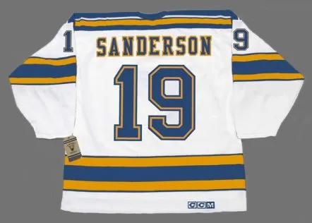 DEREK SANDERSON St. Louis Blues 1975 CCM Vintage Throwback NHL Hockey Jersey 